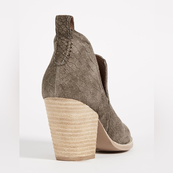 Jeffrey Campbell Rosalee Taupe Snake Embossed Leather Ankle Boots Size 8.5 - Picture 2 of 12